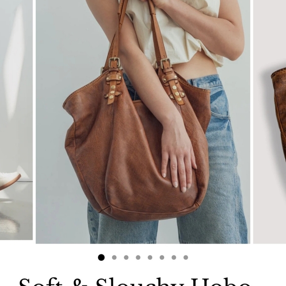 Lusher.co Cognac slouchy hobo bag NEW - Picture 7 of 11